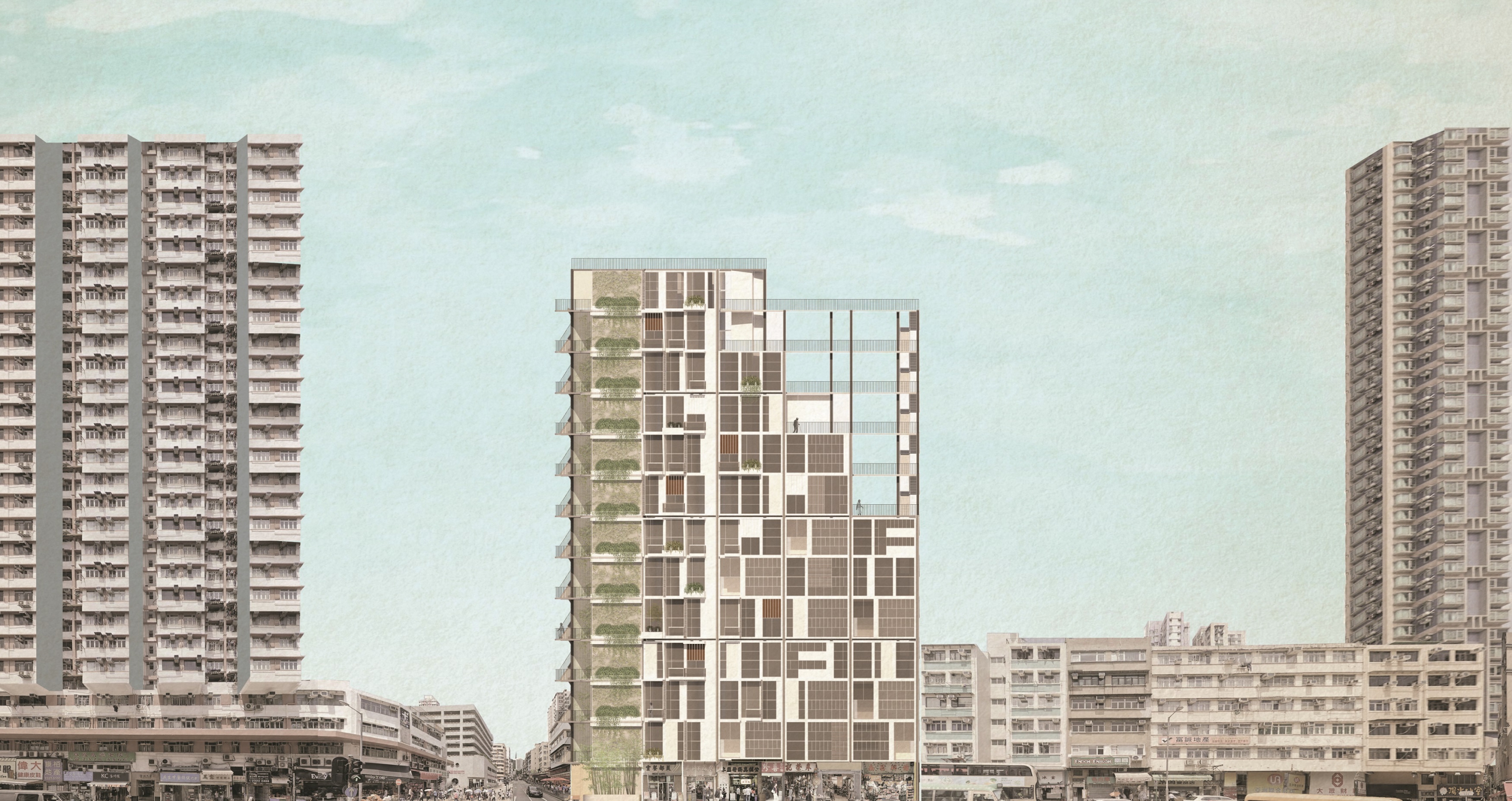 “An Assemble of Tailor-made Homes: First Affordable Housing Pilot Scheme in Tsz Wan Shan” proposal by Vince Yiu.