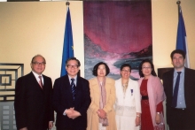 From left: Dr. John SY Lee, Chairman of the Board of Directors, Tung Wah Group of Hospitals, 2009-10; Prof. Frederick HM Cheung, Vice Chairman, Department of History, CUHK; Prof. Yip Hon-ming, Chairman, Department of History, CUHK; Prof. Ho Pui-yin; Ms. Wendy Lai, Senior Operations Manager, The Asia-Pacific Institute of Business, CUHK; Mr. Juilien Chiaroni, Attaché Scientific and Academic Affairs.