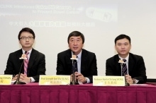 (From left) Prof. Ka Leung CHAN, Professor of Medicine and Therapeutics and Director of Institute of Digestive Disease; Prof. Joseph Jao Yiu SUNG, Founding Director of Institute of Digestive Disease; and Prof. Martin Chi Sang WONG, Associate Professor, Jockey Club School of Public Health and Primary Care and Director of Jockey Club Bowel Cancer Education Centre, CUHK.