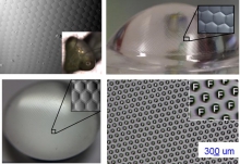 A multi-layer artificial compound eye with multispectral imaging function can be fabricated using the vacuum nanoimprinting system.