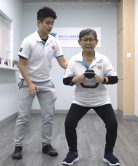 Fitness trainer from the Project provides a series of training to the participants which help strengthen their muscle and increase their body flexibility.