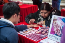 The Indian henna painting booth.