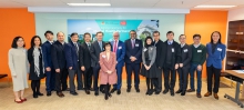 The joint work between CUHK and KCL engages expertise from across disciplines and different community sectors. Representatives from the healthcare sector at the ceremony include Ms. Annie Tam, Chairperson of the New Life Psychiatric Rehabilitation Association (sixth from right); Mr. Terry Wong, Acting CEO of New Life Psychiatric Rehabilitation Association (fifth from right); and Dr. David Y.K. Lau, Chairman of Mental Health Foundation (sixth from left).