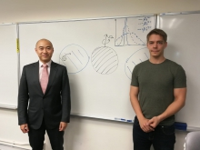 (from left) Professor Tjonnie Li, Assistant Professor from the Department of Physics of CUHK and his PhD student Otto Hannuksela.