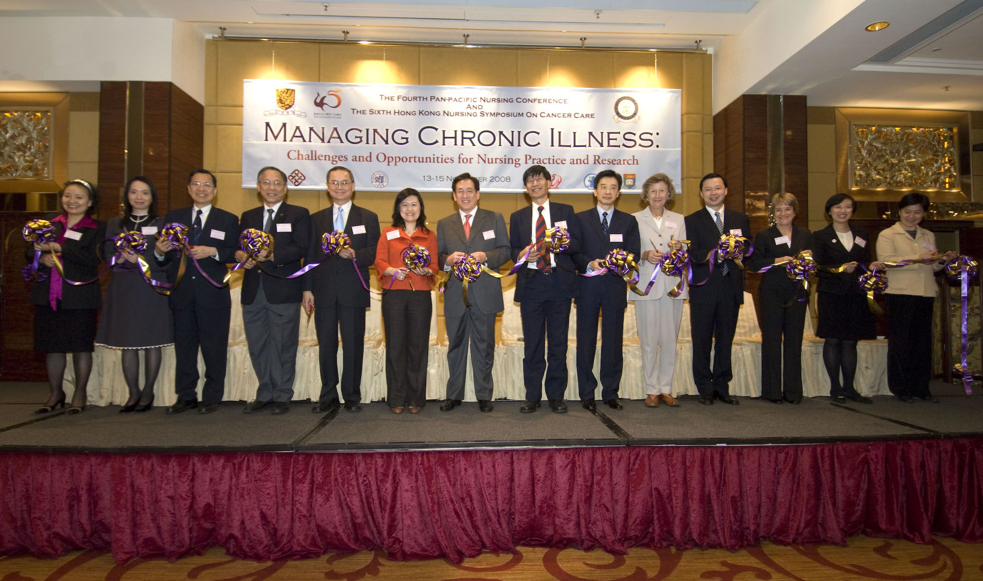 Ribbon-cutting at the Opening Ceremony of the Fourth Pan-Pacific Nursing Conference and the Sixth Hong Kong Nursing Symposium on Cancer Care