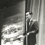 Prof. C.N. Yang, a supporter from the early years, gives a lecture