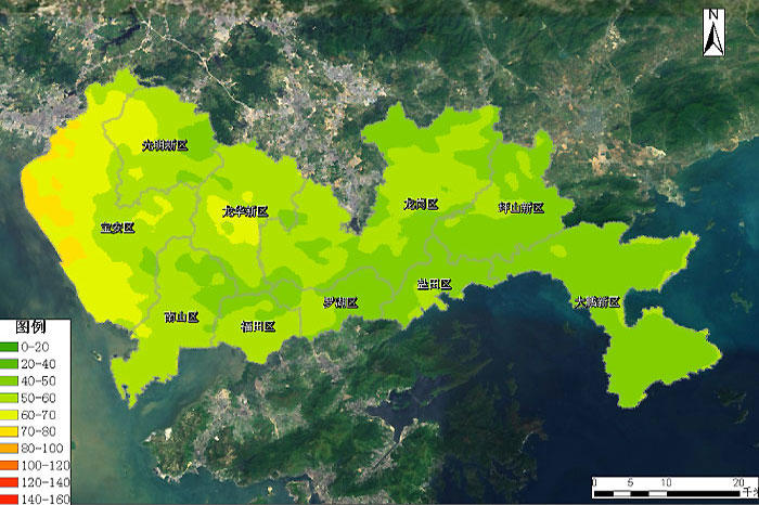 PM2.5 Inversion Diagram in Shenzhen as of March 5, 2013