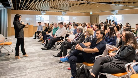 Suki Kim speaks to a full-house audience