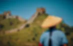 By the Great Wall of China