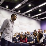 Li Chun-hong delivers a general education lecture at the Chinese University of Hong Kong