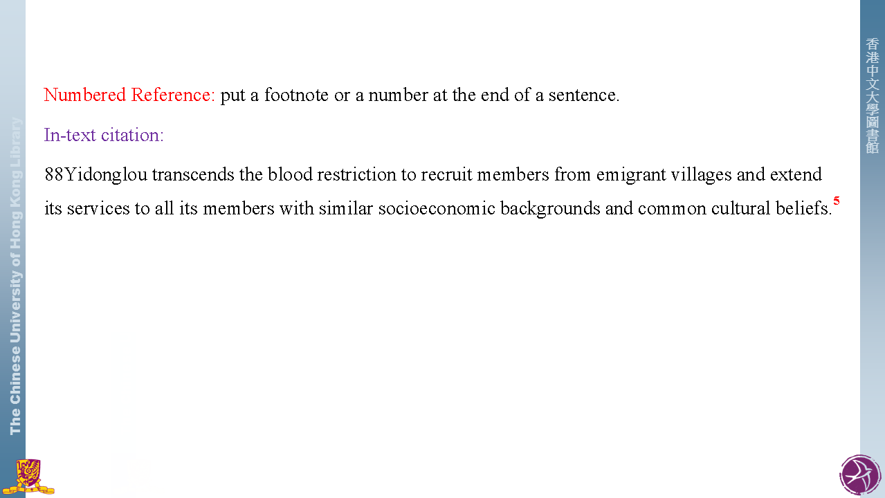 Numbered Reference--In-text citation