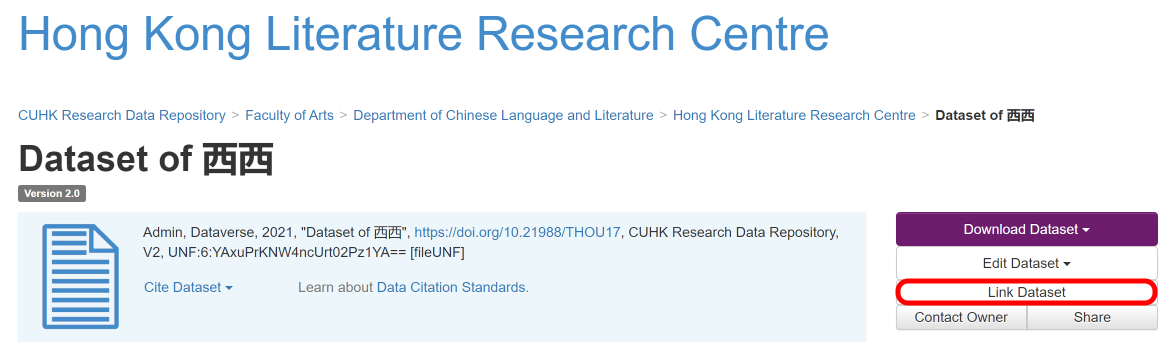 Link dataset