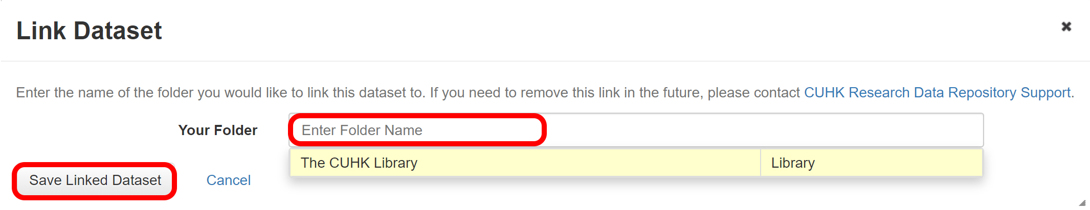 Link by selecting folder