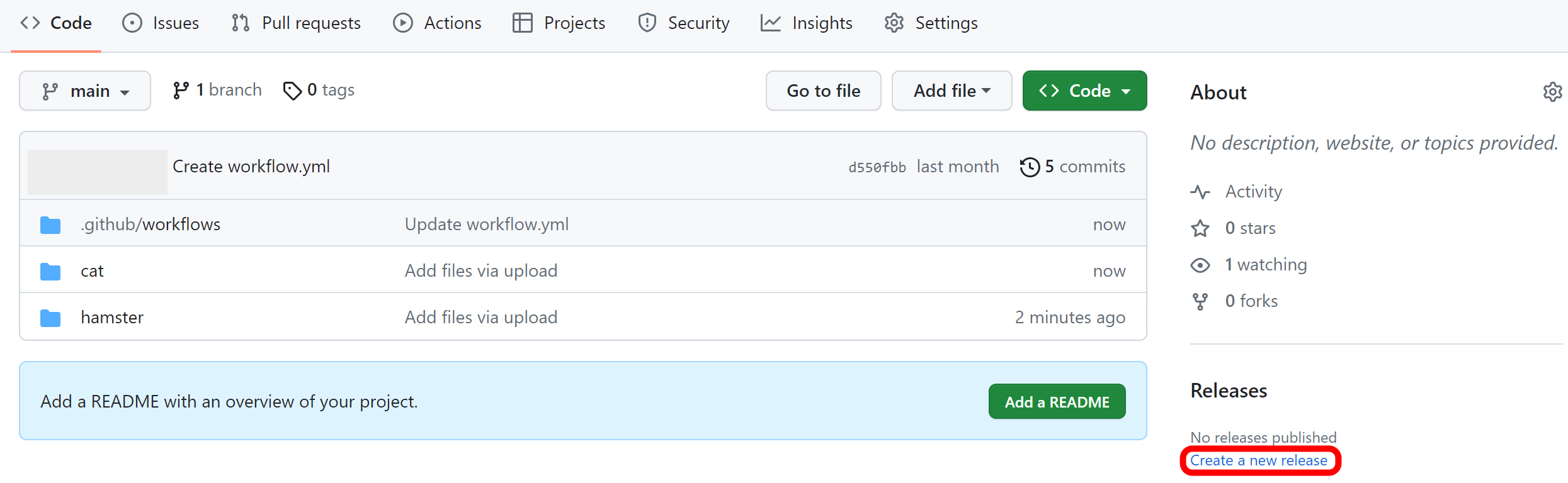 Create a new release 1