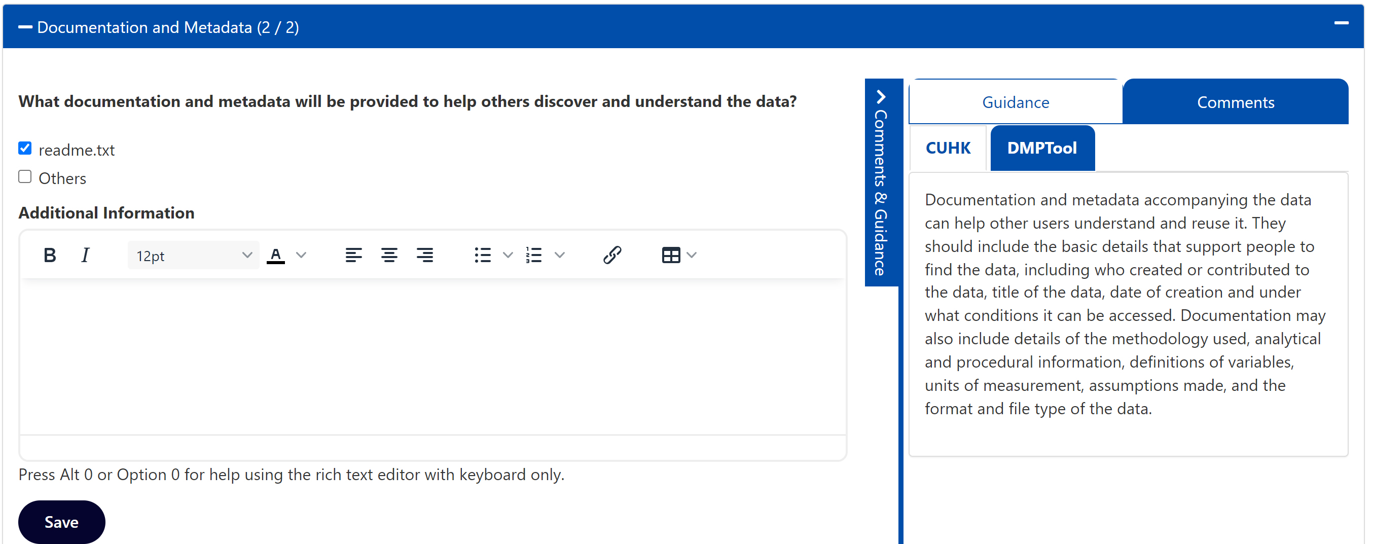 Documentation and Metadata