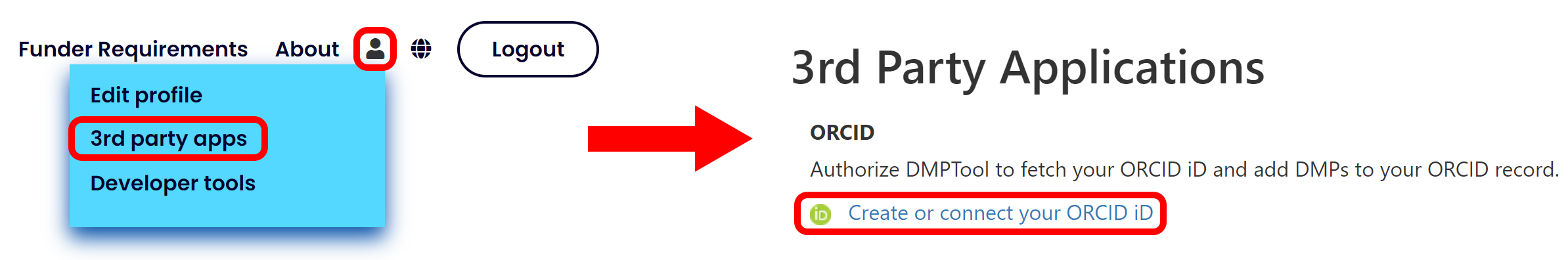 Link DMPTool account to ORCID
